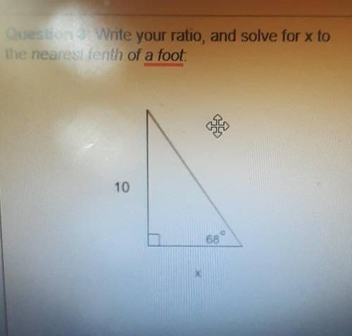 Write your ratio and solve for x to the nearest tenth of a foot 10,68,x