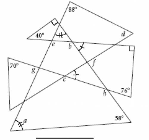 Find each lettered angle measure