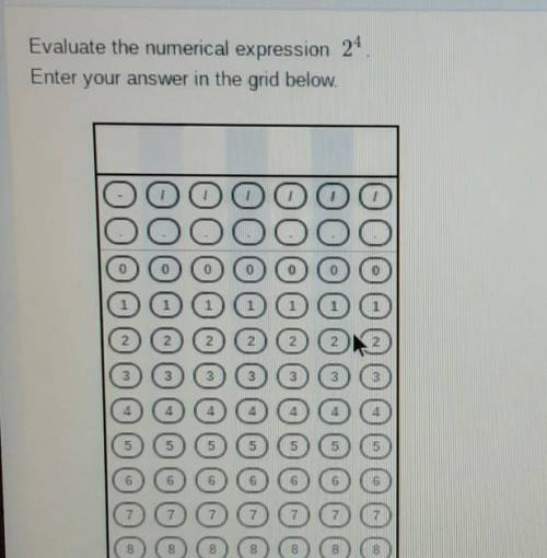 Evaluate the numerical expression 24 Enter your answer in the grid below.