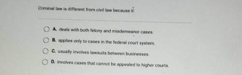 Criminal law is different from civil law because it