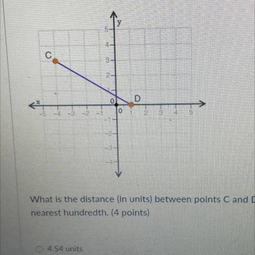 Look at points c and d what is the distance (in units) between points c and d?Round Your Answer To