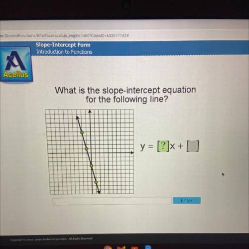 What is the slope-intercept equation