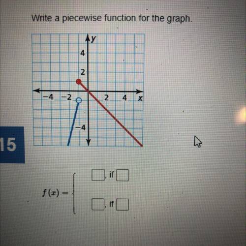 Write a piecewise function for the graph.
Please help!