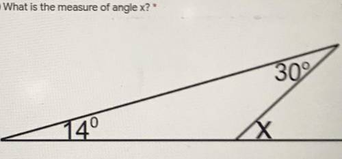 What is the measure of angle x?