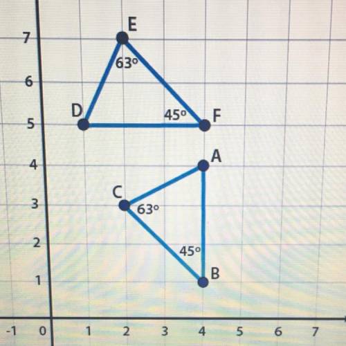 Please help

Which statement correctly names the congruent triangles and justifies the reason
