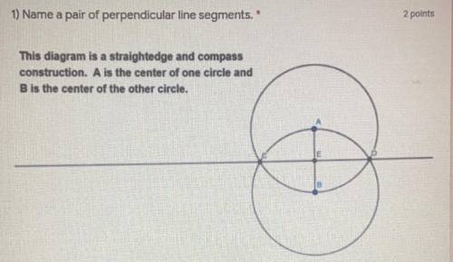 Name a pair of perpendicular line segments?
