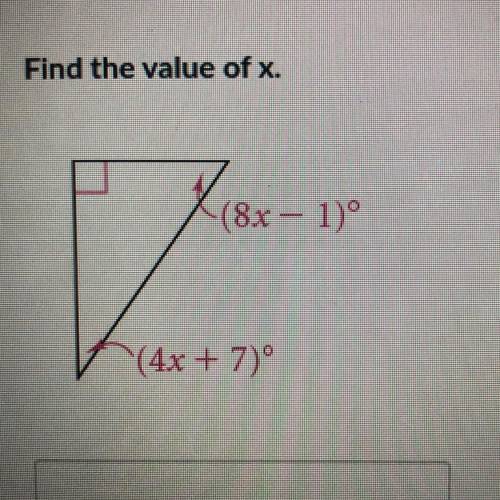 Find the value of x 
(8x-1) (4x+7)
