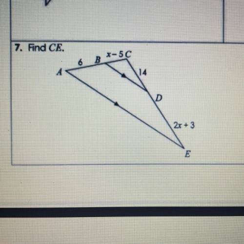 Help please!! Find CE (parallel lines and proportional parts)
