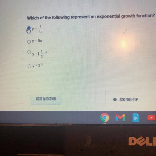 Which of the following represent an exponential growth function?