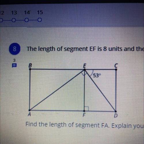 The length of segment EF is 8 units and the length of segment ED is 10 units.

Find the length of