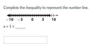 Complete the inequality to represent the number line.