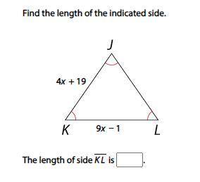 Find the length of the indicated triangle
