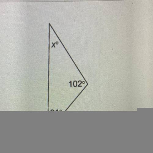 What is the measure of angle X?
Enter your answer in the box.
M