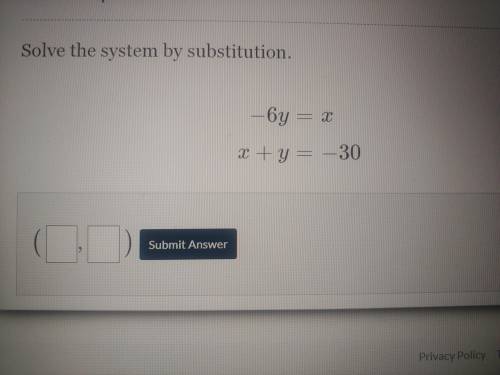 Can you help me solve the system by substitution