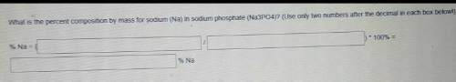 What is the percent composition by mass for sodium (Na) in sodium phosphate (Na3PO4)? % Na = (_____