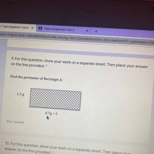 QUESTION: find the perimeter