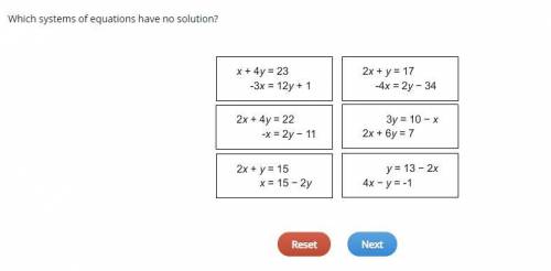 Which systems of equations have no solution?