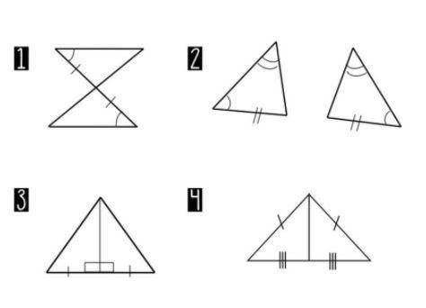 4) Which pair of triangles is congruent by Angle - Angle- Side?

Please help I am on the verge of