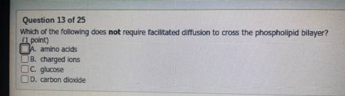 Which of the following does not require facilitated diffusion to cross the phospholipid bilayer?
