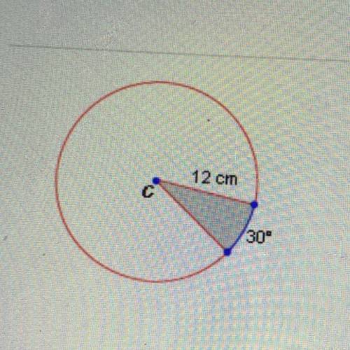 What is the approximate area of the shaded sector in the circle shown below? A. 150.8 cm2

B. 6.28