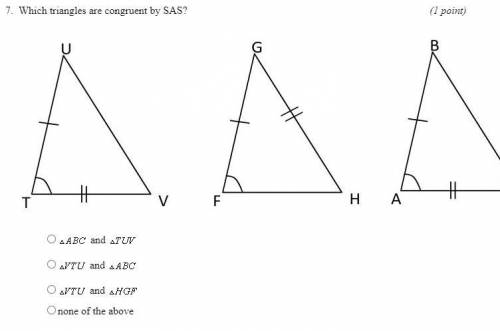 Which triangles are congruent by SAS???
