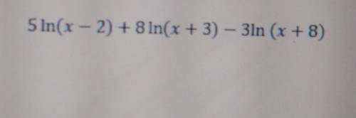 Expressed as a single logarithm. you do not need to expand the polynomials