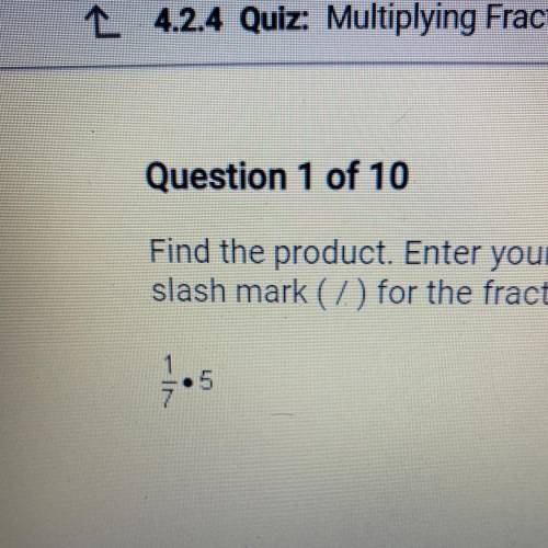 Find the product. Enter your answer in the box below as a fraction, using the slash mark (/) for th