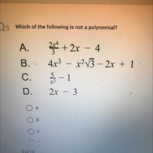 Which of the following is not a polynomial