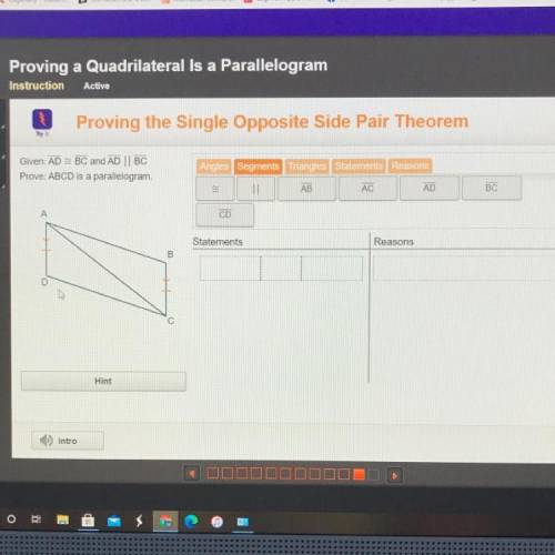 Proving a Quadrilateral is a Parallelogram

Instruction
Active
Proving the Single Opposite Side Pa