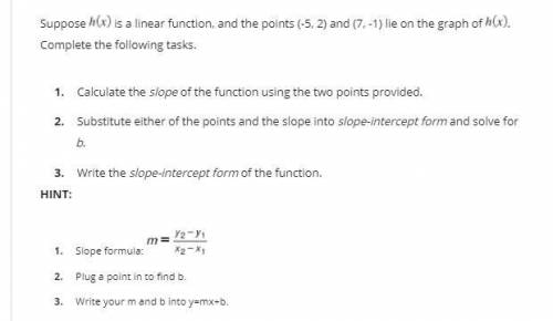 Pleasee help me ASAP ITS DUE SOON

I just need to know 
1. slope 
2. y-intercept 
3. slope interce