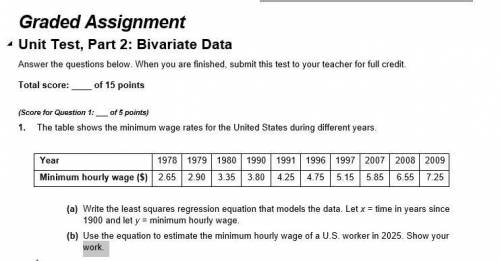 1. The table shows the minimum wage rates for the United States during different years.

Year 1978