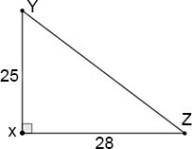Determine the measure of ∠Z.

Question 8 options:
A) 
13.29°
B) 
87.71°
C) 
48.24°
D) 
41.76°