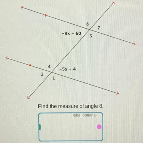 Find the measure of angle 8