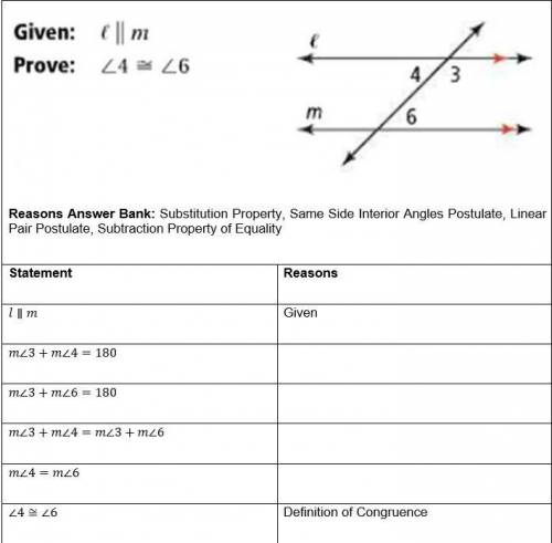 Complete the proof using the given word bank.