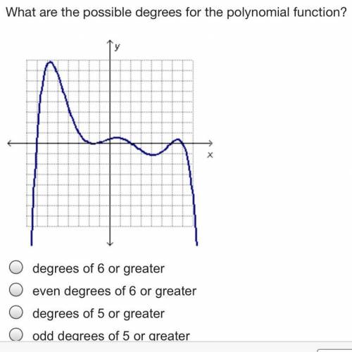 What are the possible degrees for the polynomial function? Help