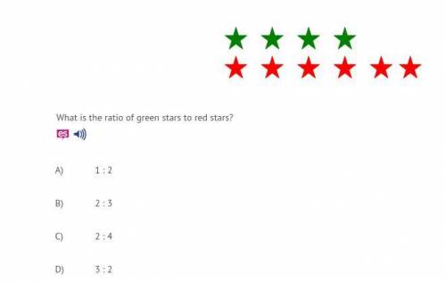 What is the ratio of green stars to red stars?