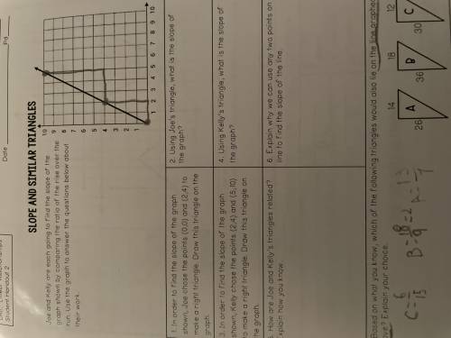 Using Joe’s triangle what is the slope of the graph