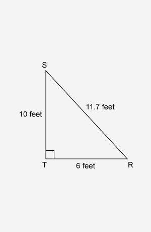 What is the area of `∆STR`?

A. 
30 square feet
B. 
34.5 square feet
C. 
57.5 square feet
D. 
60 s