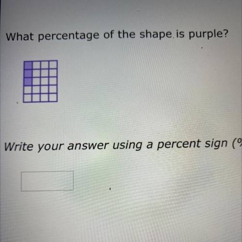 What percentage of the shape is purple?
Write your answer using a percent sign (%).
