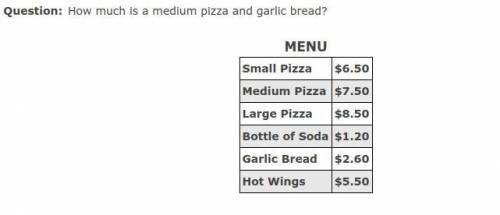 How much is a medium pizza and garlic bread?