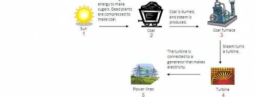 HELP
Between steps 2 and 3, the chemical energy in the coal is converted to