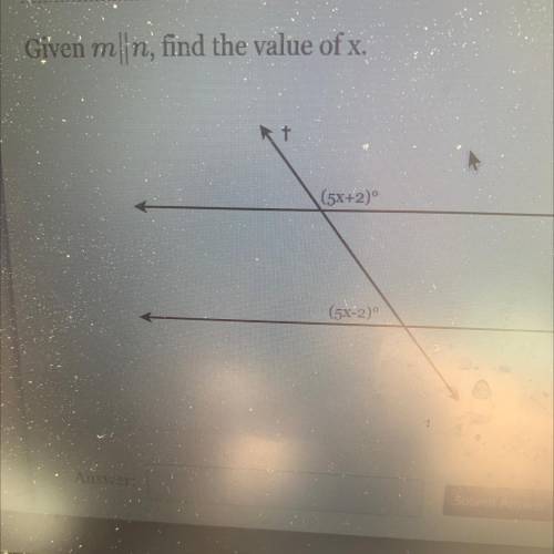 Given m and n find the value of x