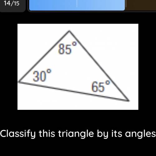 Classify this triangle by its angle