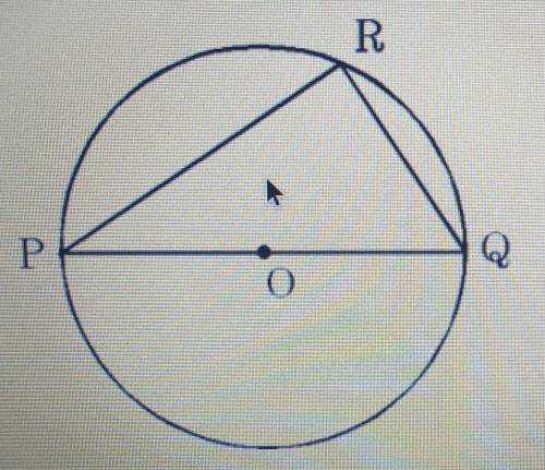 PQ is a diameter and O is the center of the circle. m<PQR=56. what is the measure of <PRO?