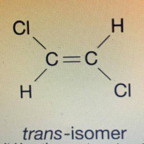 The structural formula for two isomers of 1, 2-dichloroethene are shown above. which of the two liq