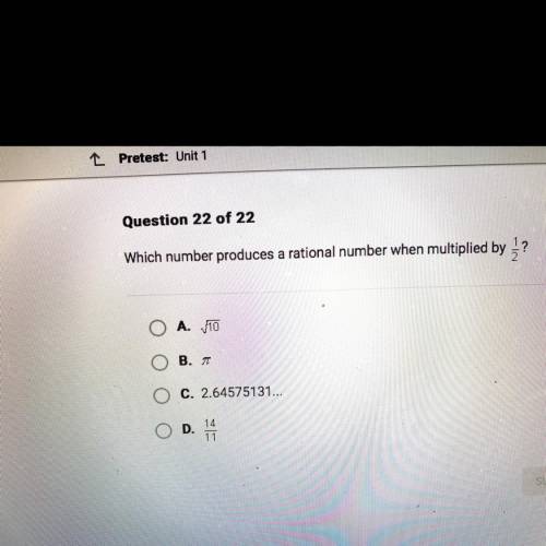 Which number produces a rational number when multiplied by 1/2