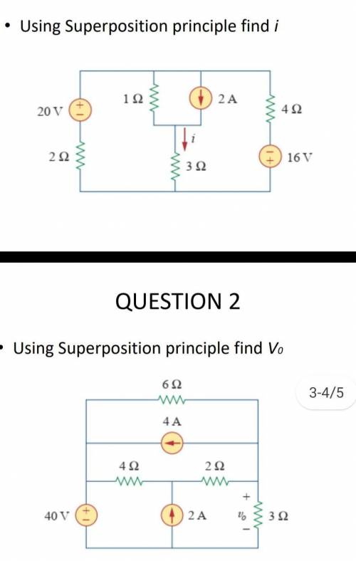 Using Superposition principle find i