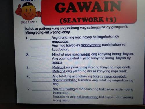 Filipino subject.pls help.hirap po kc
