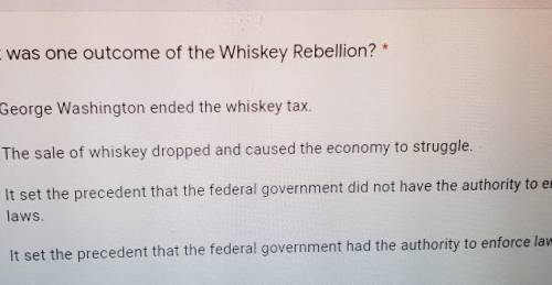 What was one outcome of the Whiskey Rebellion?