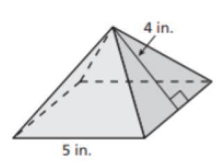 The surface area of the pyramid is

square inches.
fill in the blank
dont waste my points